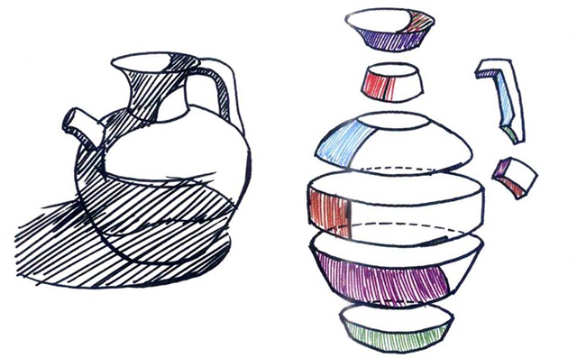 色彩陶罐的画法步骤