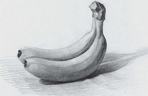素描香蕉的画法解析图