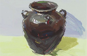 色彩深色陶罐的画法