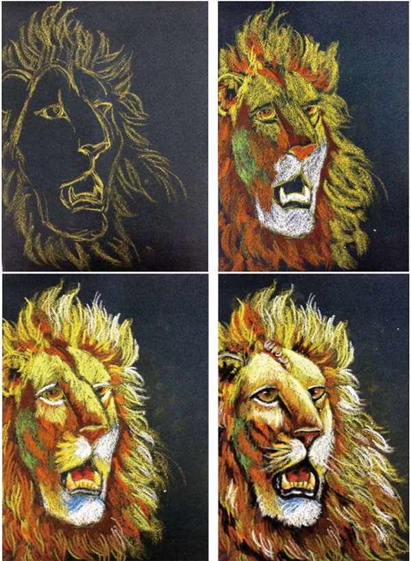 狮子绘画步骤图