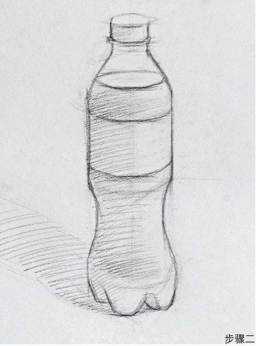 可口可乐瓶画法步骤二