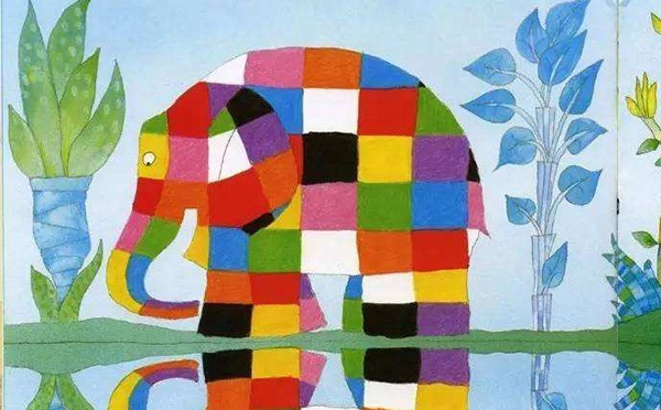 花格子大象艾玛美术图片