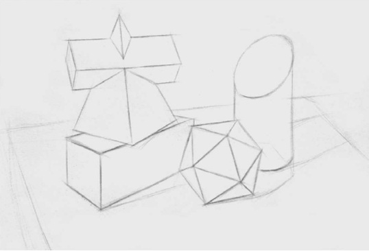 四个素描几何体的画法步骤一