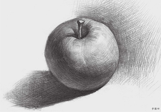 高中素描苹果画法（四）