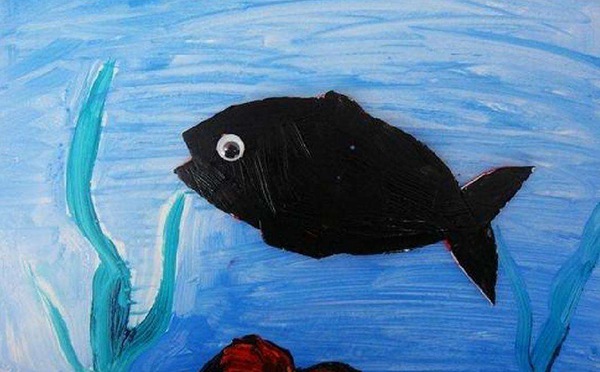 小黑鱼儿童画