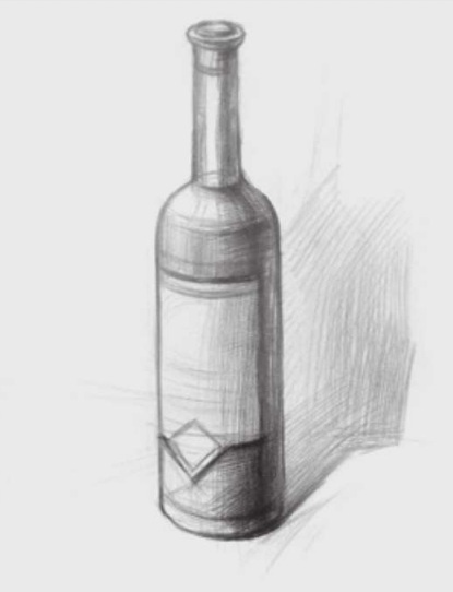 素描酒瓶的画法（2）