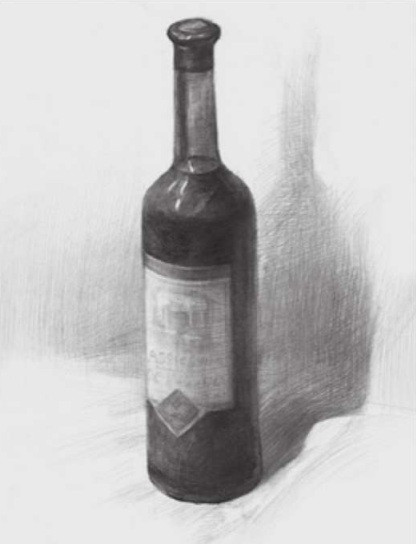 素描酒瓶的画法（4）