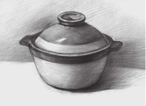 素描砂锅怎么画（3）