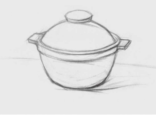 素描砂锅怎么画（1）