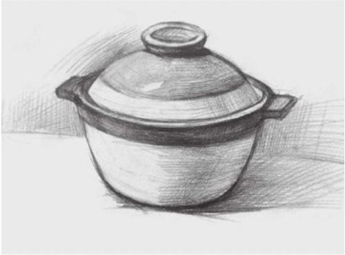素描砂锅怎么画（2）