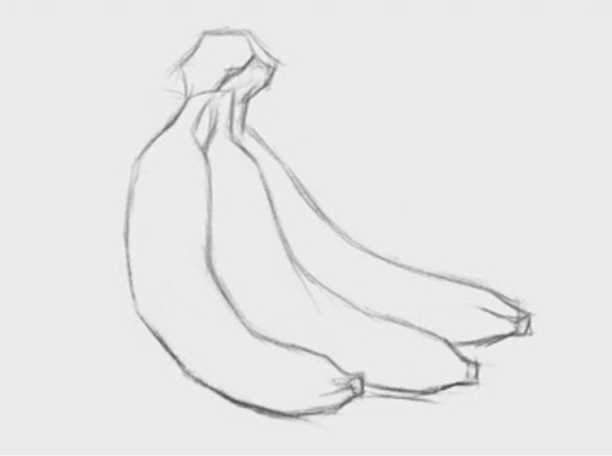 素描香蕉的画法（1）