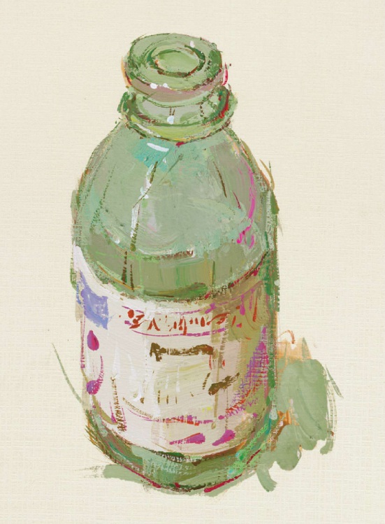 色彩玻璃瓶子怎么画