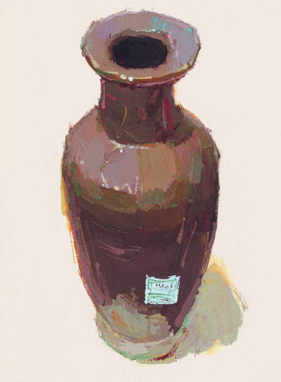 深色瓷瓶的画法（3）
