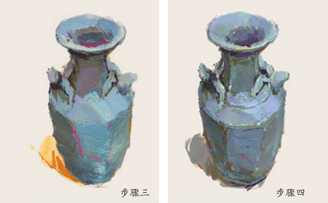 色彩青瓷瓶的画法（2）
