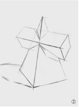 方锥穿插体结构的画法（2）