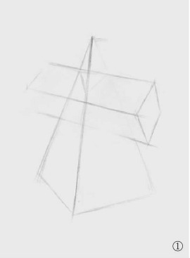 方锥穿插体结构的画法（1）