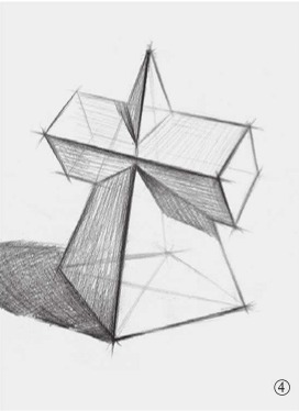 方锥穿插体结构的画法（4）
