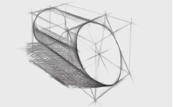 切面圆柱体素描步骤（4）