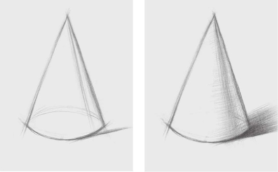 素描圆锥体的画法（2）