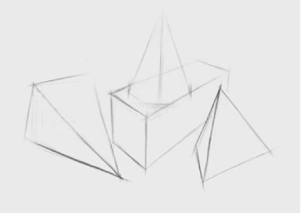 四个素描形体组合结构的画法（1）