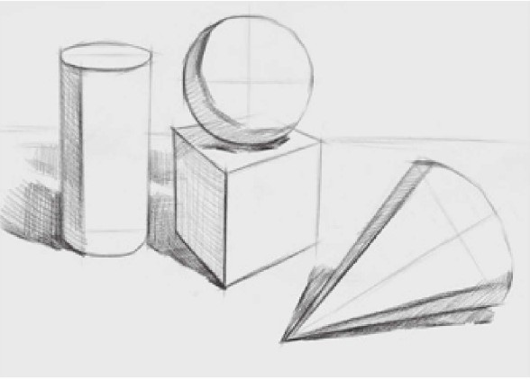 四个素描形体组合结构怎么画（3）