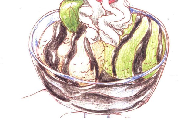 用色铅笔怎么画冰淇淋（7）