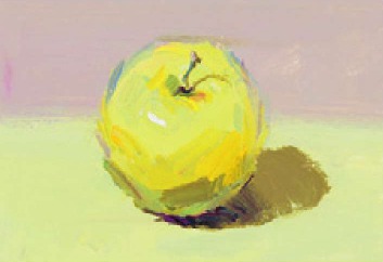 色彩黄苹果的画法（4）