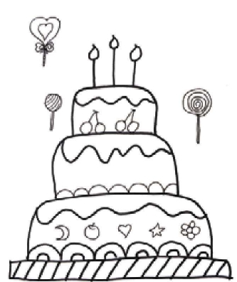 儿童美术装饰画：生日蛋糕的画法（2）
