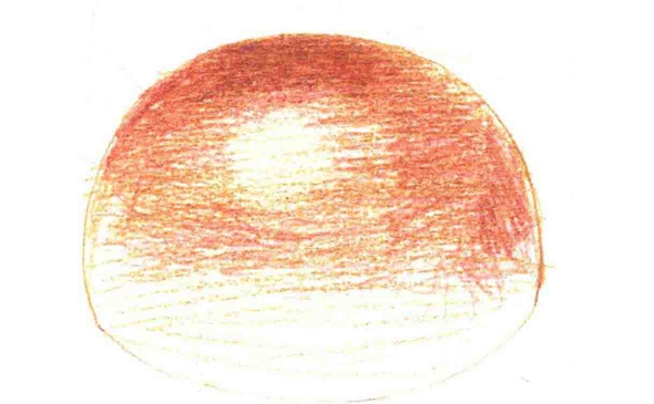 用色铅笔怎么画豆沙小餐包（4）