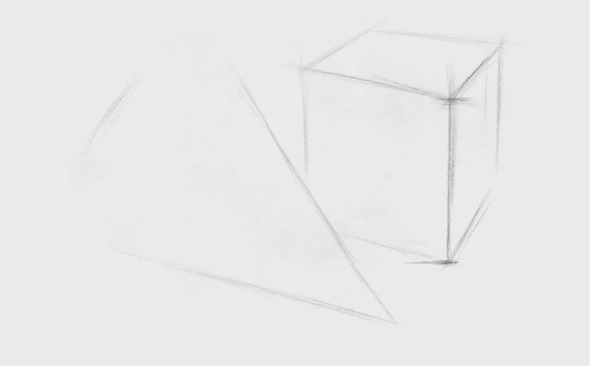 圆锥体、正方体组合的画法（1）
