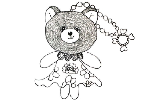 儿童装饰画：小熊挂件的画法（3）