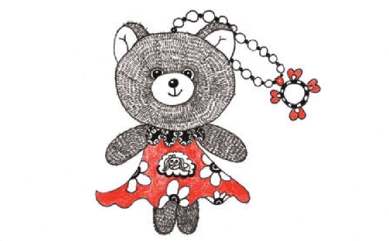 儿童装饰画：小熊挂件的画法（4）
