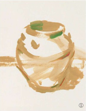 色彩宽口陶罐的画法（1）