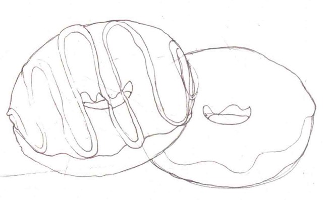 用色铅笔怎么画甜甜圈（3）