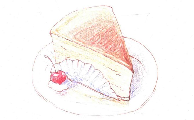 用色铅笔怎么画轻乳酪酪蛋糕（6）