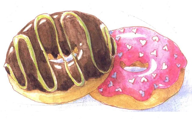 用色铅笔怎么画甜甜圈（7）