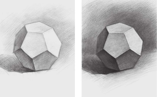 素描正五边形多面体的画法（3）