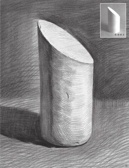 石膏切面圆柱体的画法（5）