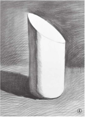 石膏切面圆柱体的画法（4）