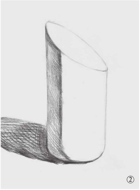石膏切面圆柱体的画法（2）