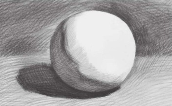 石膏球体素描画法步骤（4）