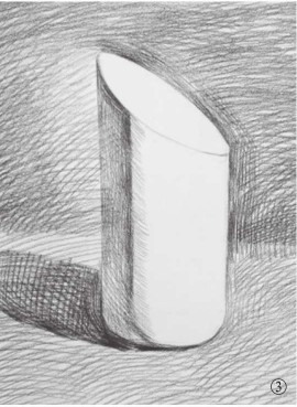 石膏切面圆柱体的画法（3）