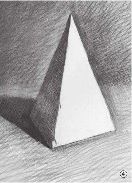 石膏四棱锥体的画法（4）