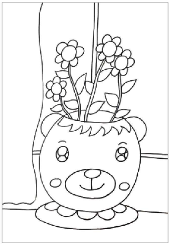 儿童美术窗台上的花盆怎么画（3）