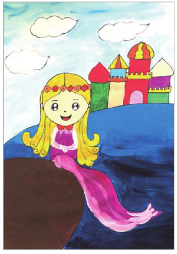儿童美术海的女儿怎么画（5）