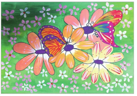 儿童美术蝴蝶与花怎么画（5）
