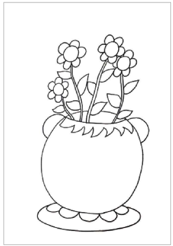 儿童美术窗台上的花盆怎么画（1）