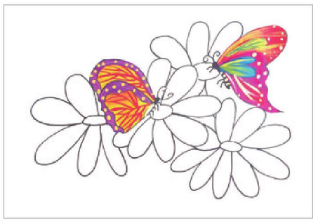 儿童美术蝴蝶与花怎么画（1）