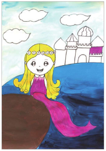 儿童美术海的女儿怎么画（4）