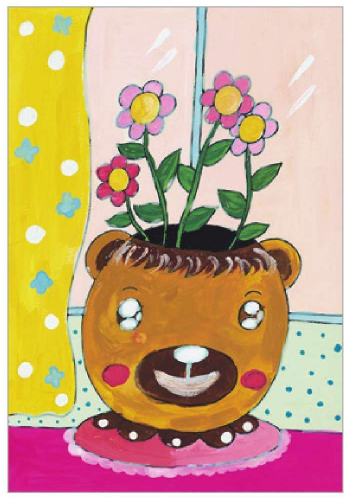 儿童美术窗台上的花盆怎么画（7）